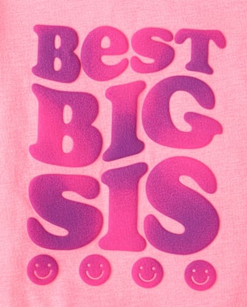 Baby And Toddler Girls Best Big Sis Graphic Tee