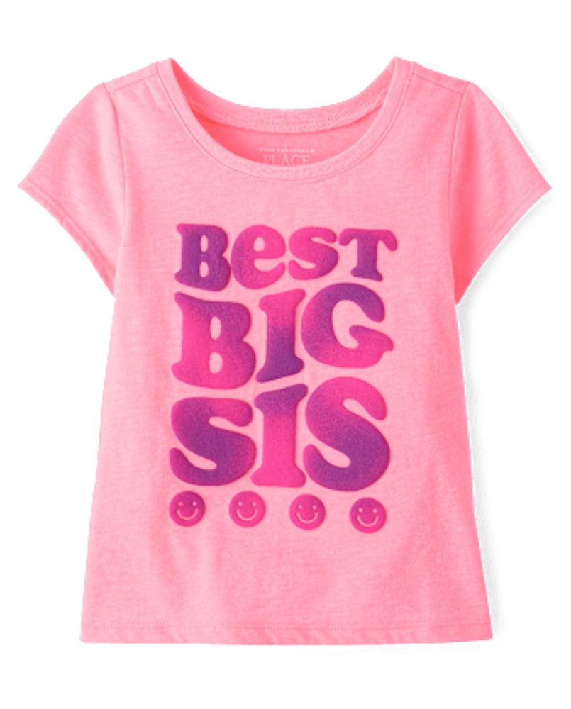 Baby And Toddler Girls Best Big Sis Graphic Tee