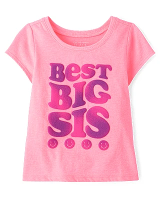 Baby And Toddler Girls Best Big Sis Graphic Tee