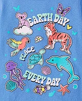 Baby And Toddler Girls Earth Day Animals Graphic Tee