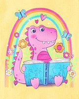 Baby And Toddler Girls Dino Book Graphic Tee