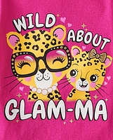 Baby And Toddler Girls Glam-Ma Leopard Graphic Tee