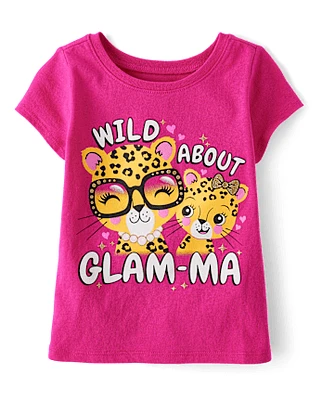 Baby And Toddler Girls Glam-Ma Leopard Graphic Tee