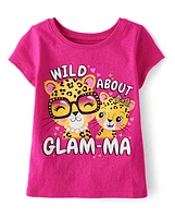 Baby And Toddler Girls Glam-Ma Leopard Graphic Tee