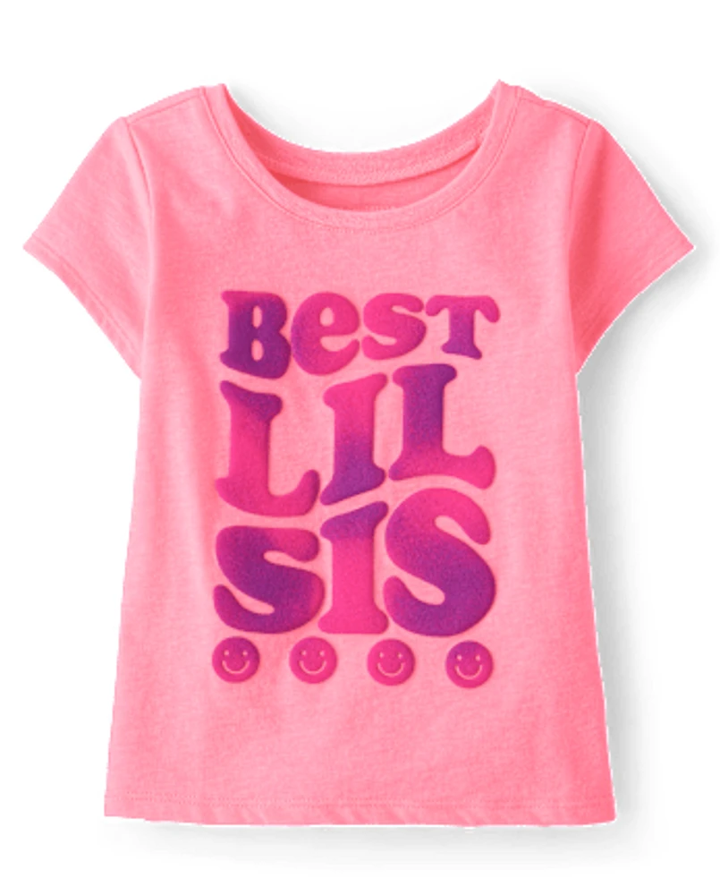 Baby And Toddler Girls Best Lil Sis Graphic Tee