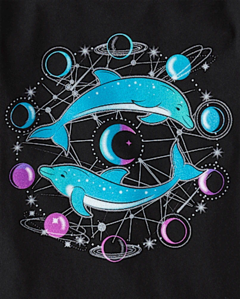 Girls Dolphin Graphic Tee