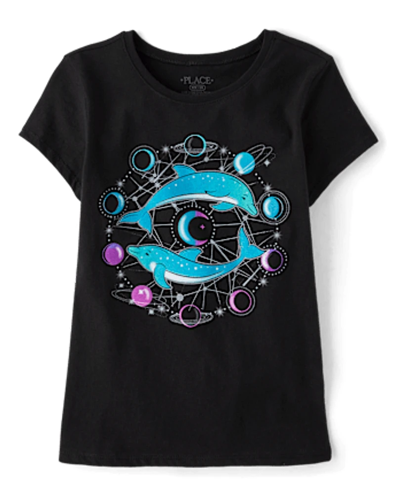 Fille Dolphin T-shirt imprimé