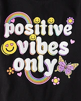 Girls Positive Vibes Graphic Tee