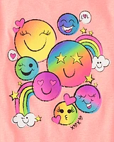 Girls Happy Face Graphic Tee