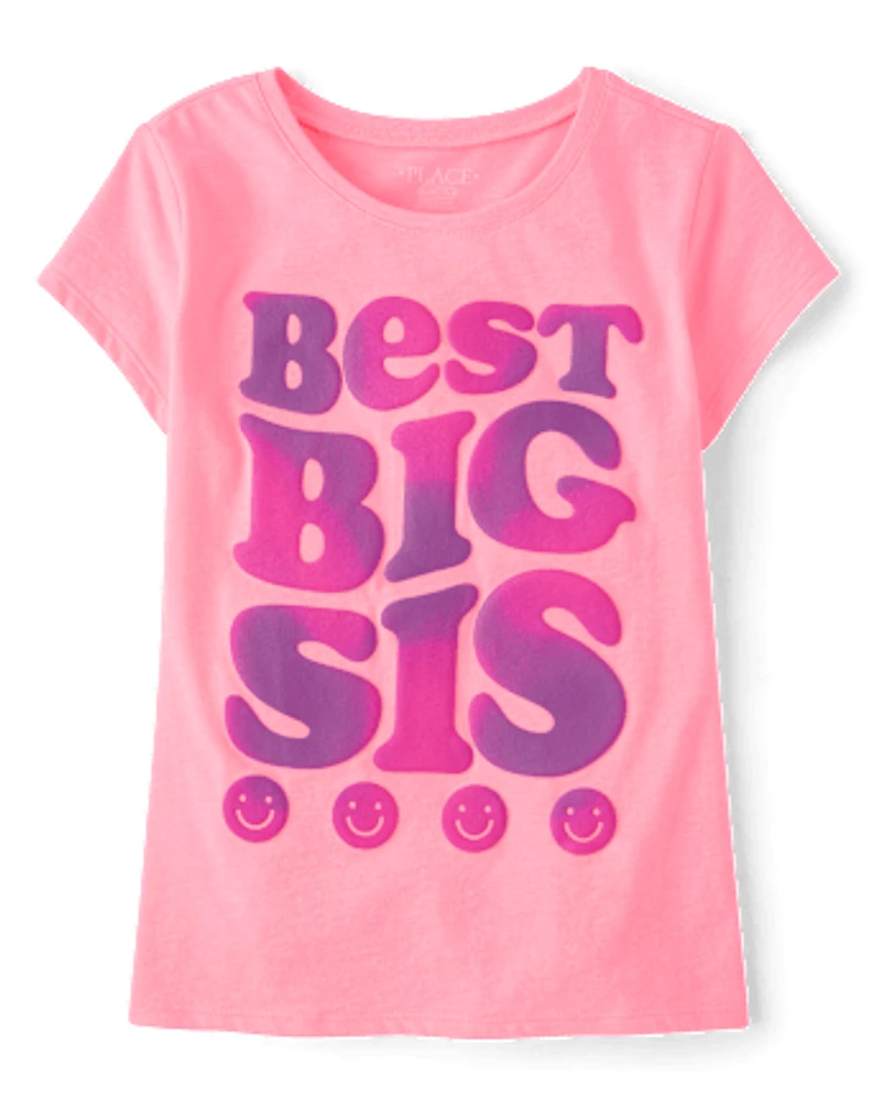 Girls Best Big Sis Graphic Tee