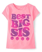 Girls Best Big Sis Graphic Tee