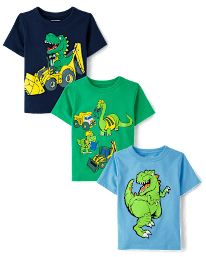 Baby And Toddler Boys Dino Graphic Tee 3-Pack