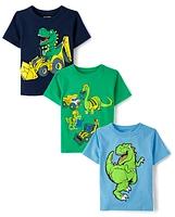 Baby And Toddler Boys Dino Graphic Tee 3-Pack