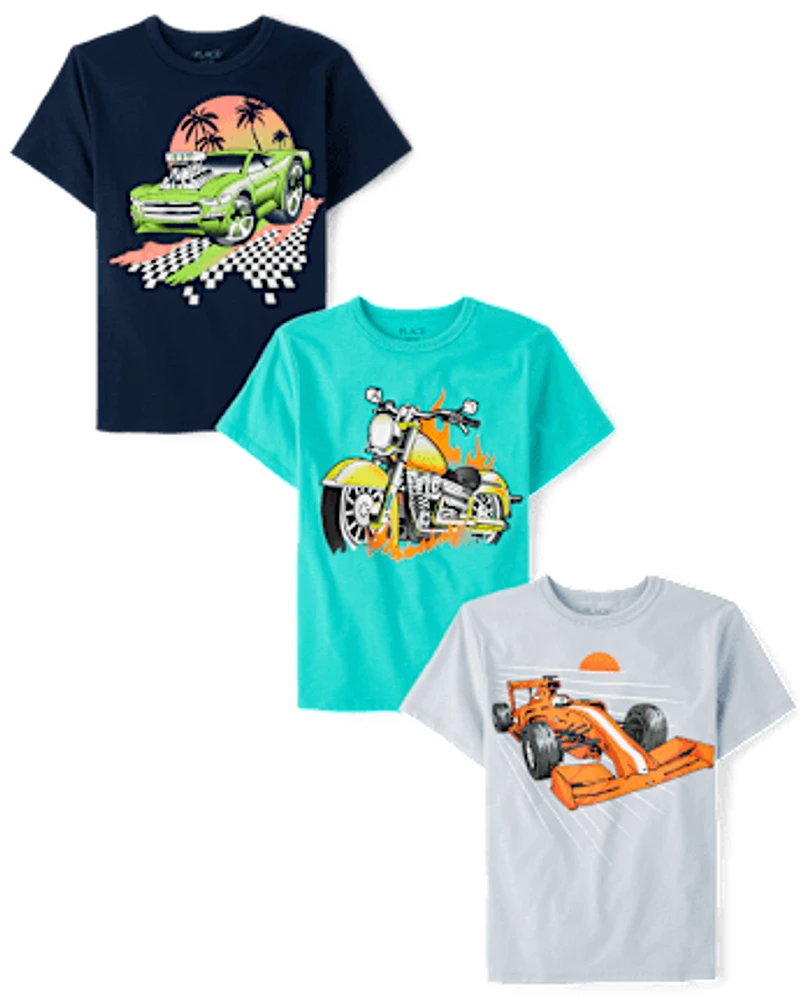 Boys Vehicle Graphic Tee 3-Pack