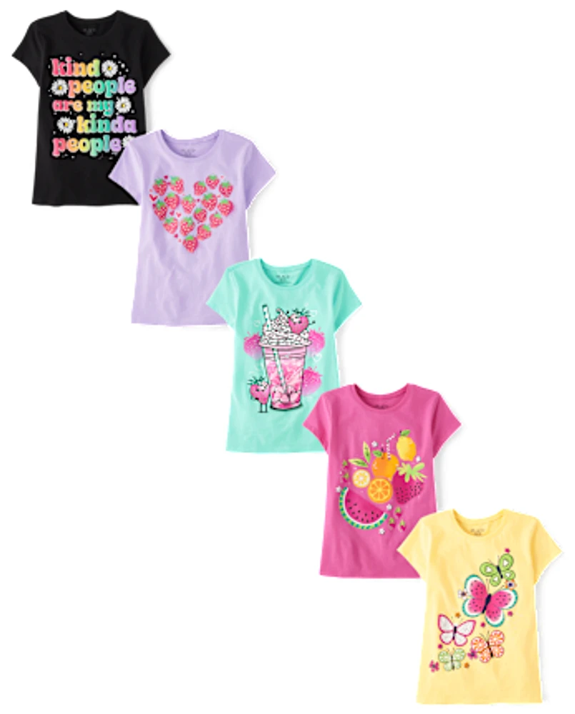 Girls Food Graphic Tee 5-Pack