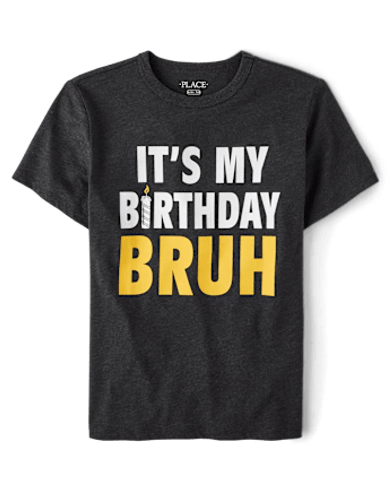 Boys Birthday Bruh Graphic Tee