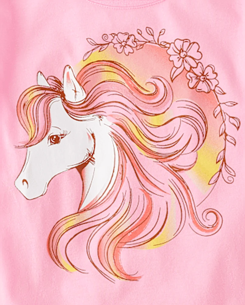 Girls Horse Graphic Tee