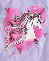 Girls Unicorn Butterfly Graphic Tee