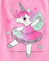 Baby And Toddler Girls Unicorn Ballerina Graphic Tee