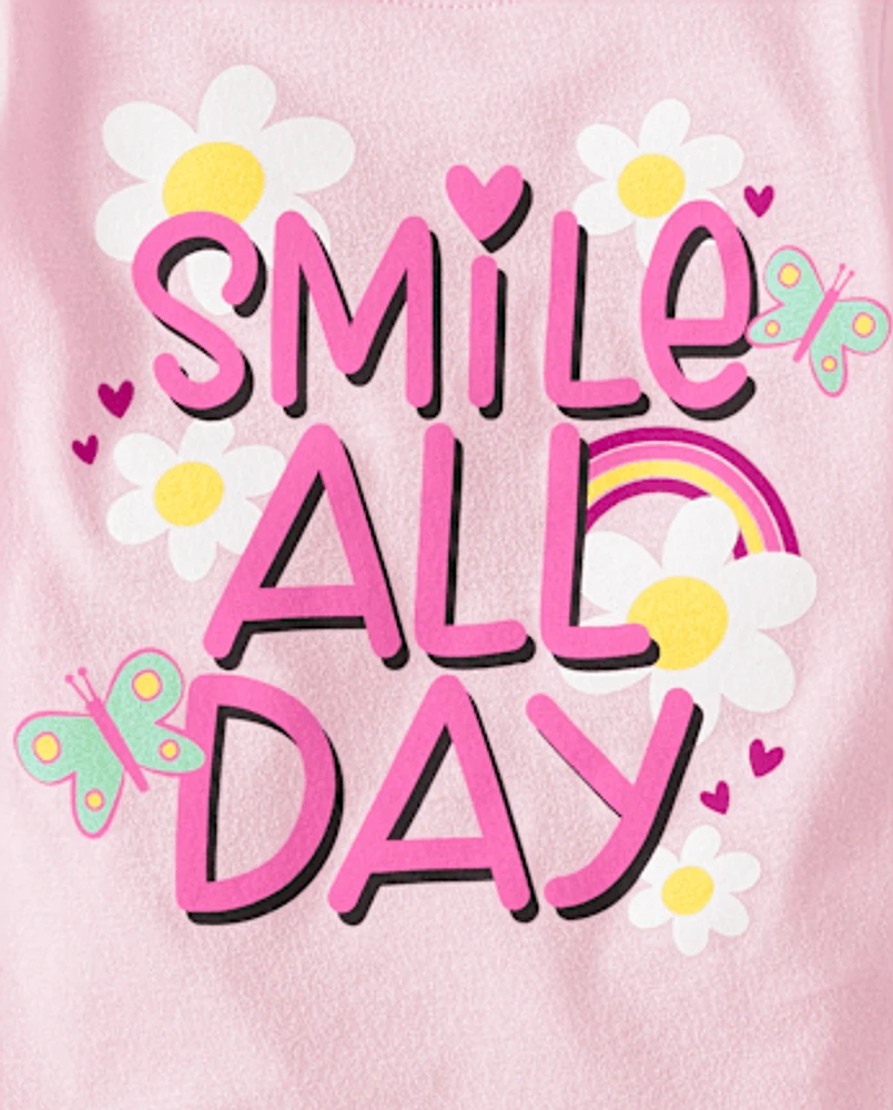 Baby And Toddler Girls Smile All Day Graphic Tee