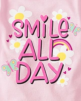 Baby And Toddler Girls Smile All Day Graphic Tee