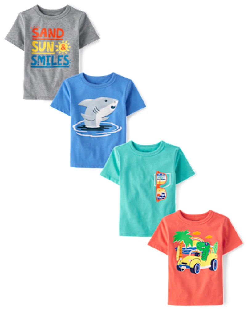 Baby And Toddler Boys Summer Graphic Tee 4-Pack