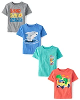 Baby And Toddler Boys Summer Graphic Tee 4-Pack