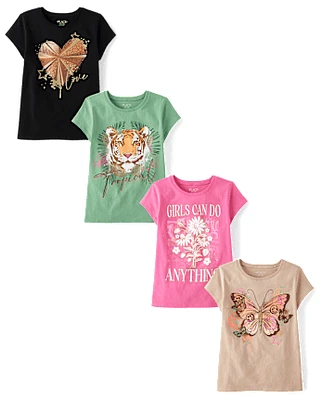 Girls Trend Graphic Tee 4-Pack