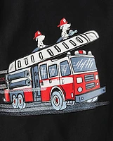 Baby And Toddler Boys Fire Truck Graphic Tee