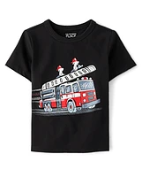 Baby And Toddler Boys Fire Truck Graphic Tee