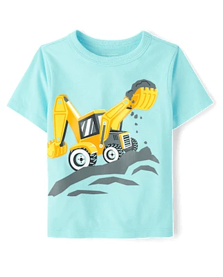 Baby And Toddler Boys Construction Vehicle Graphic Tee