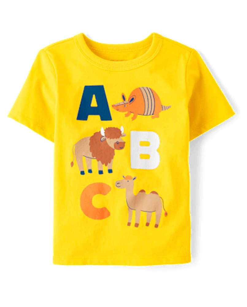 Baby And Toddler Boys Animal Alphabet Graphic Tee