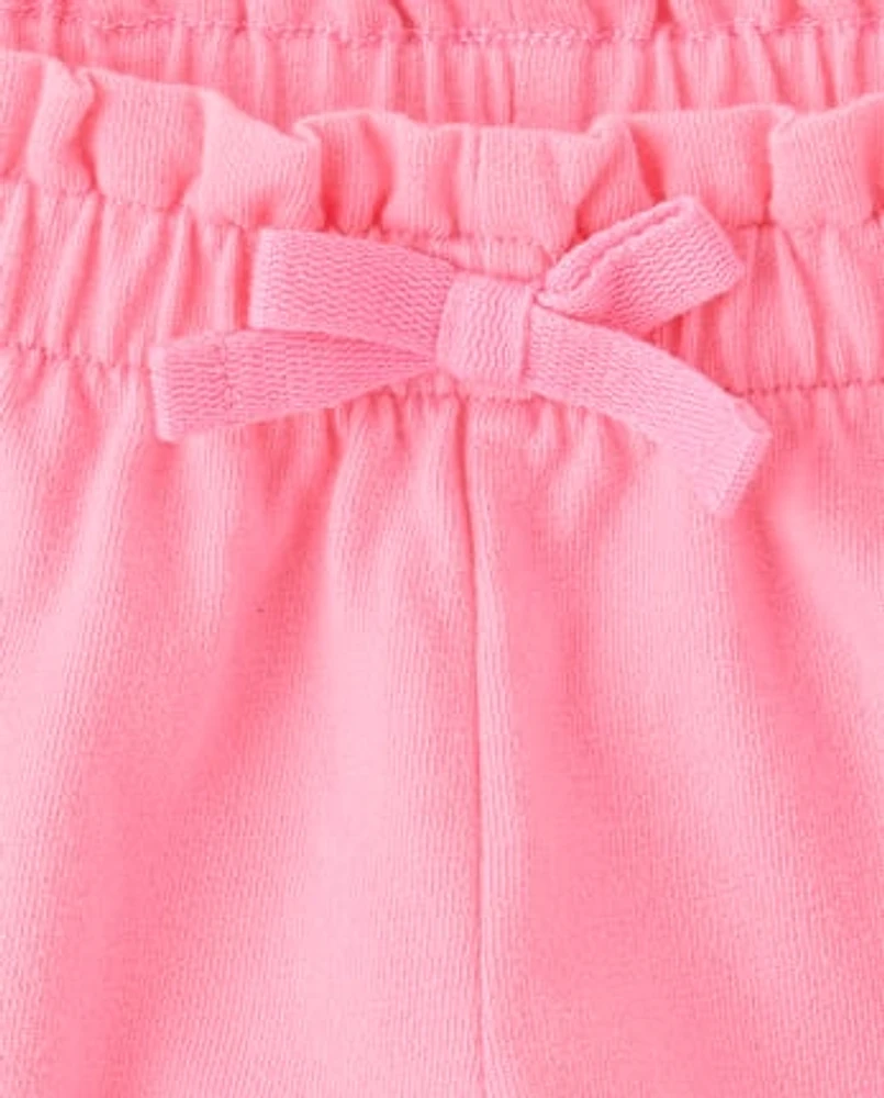 Lot de 4 shorts léopard à taille froncée pour petites filles