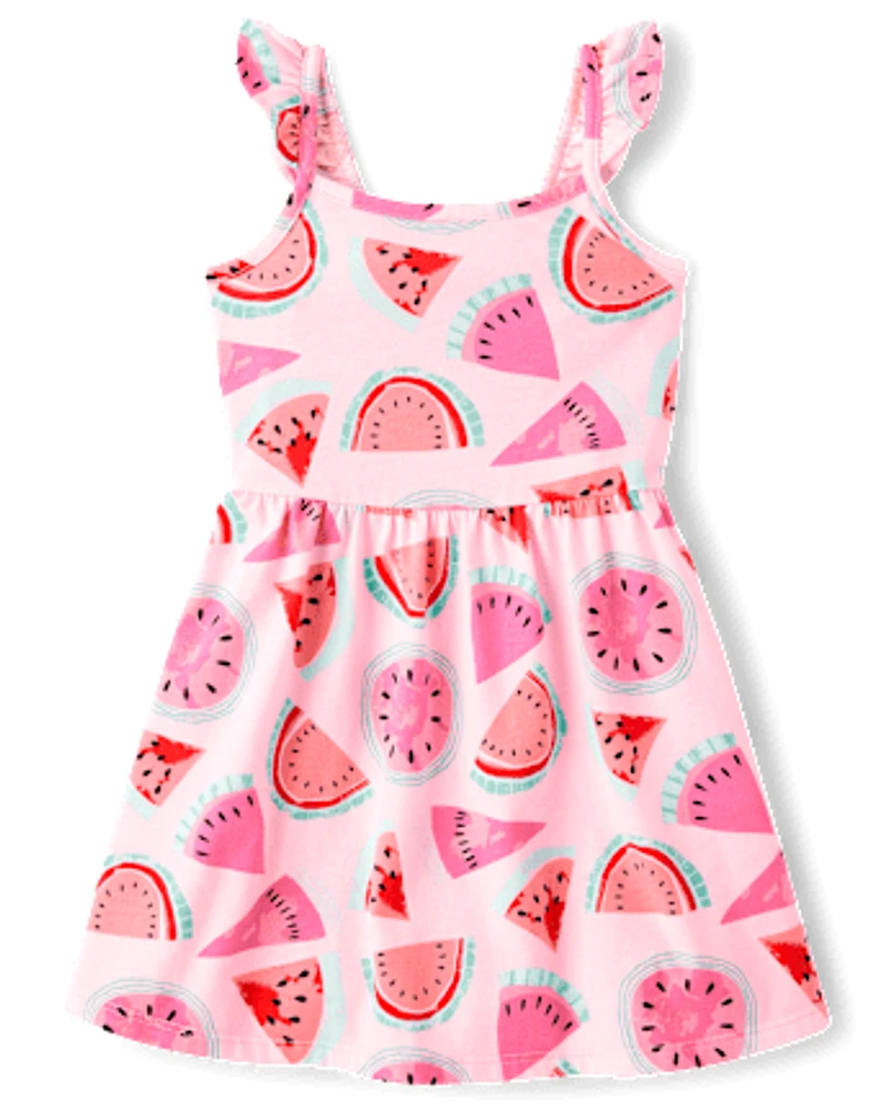 Baby And Toddler Girls Print Flutter Dress