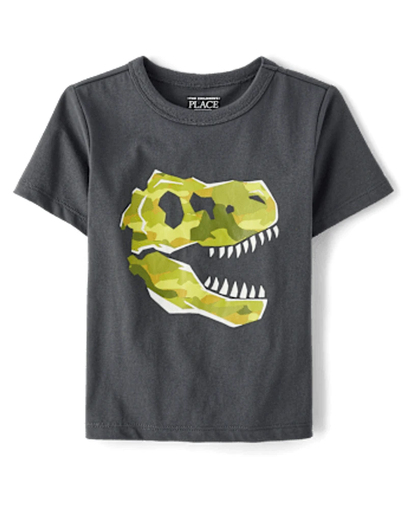 Baby And Toddler Boys Camo Dino Graphic Tee