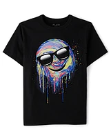 Boys Happy Face Sunglasses Graphic Tee