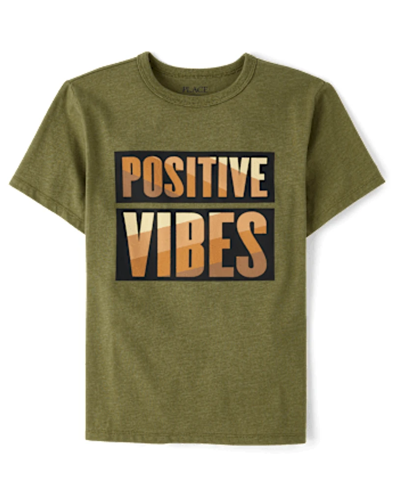 Boys Positive Vibes Graphic Tee