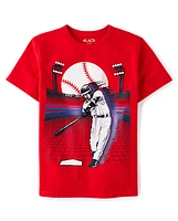 T-shirt baseball imprimé garçon