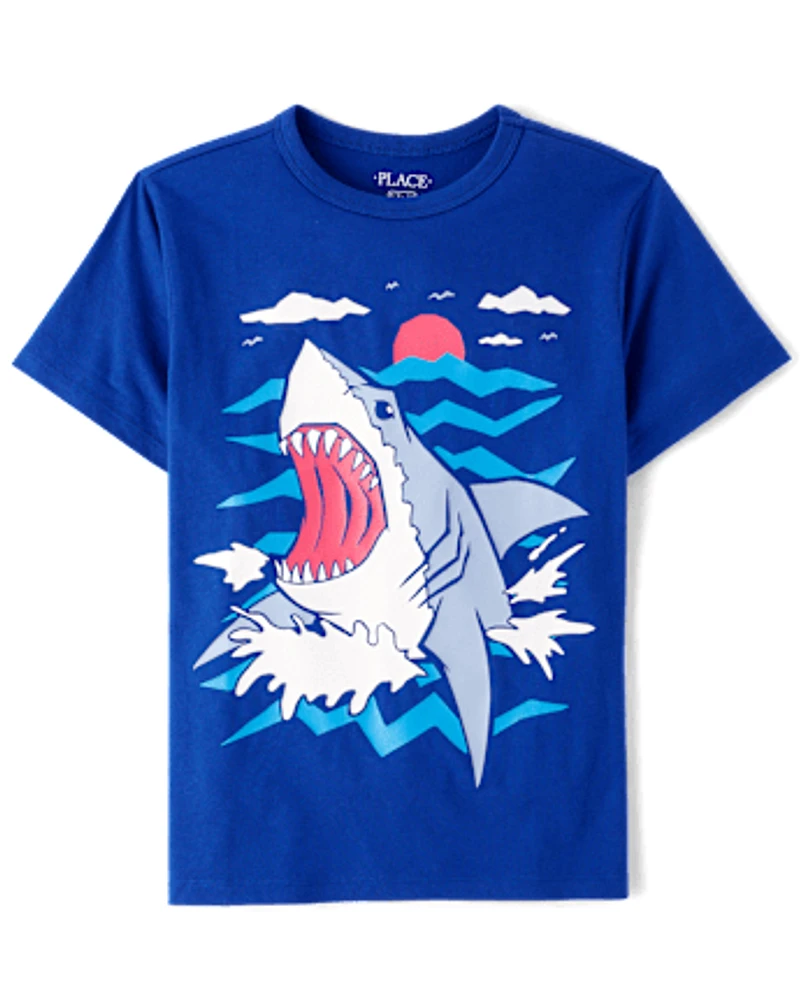 T-shirt imprimé requin pour garçon