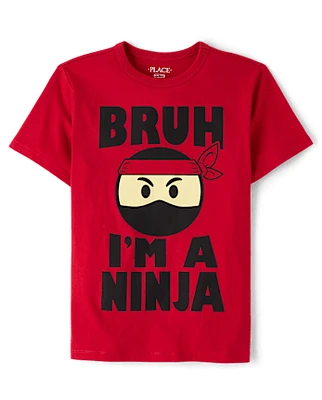 Boys Bruh Ninja Graphic Tee