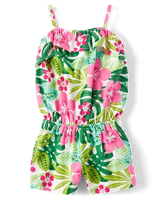 Baby And Toddler Girls Print Ruffle Romper