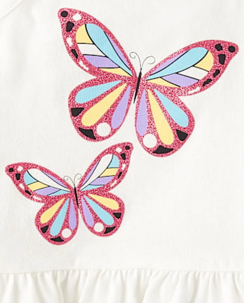 Toddler Girls Butterfly 2-Piece Outfit Set