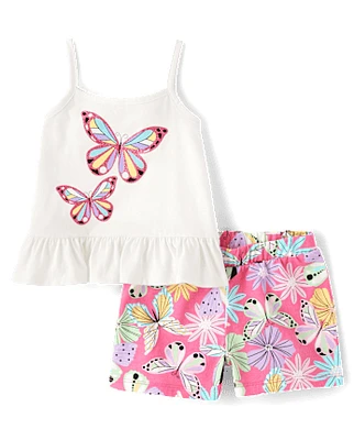 Toddler Girls Butterfly 2-Piece Outfit Set