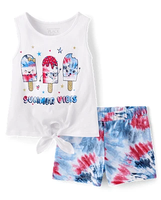 Toddler Girls Americana Popsicle 2-Piece Outfit Set
