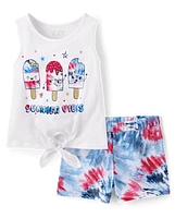 Toddler Girls Americana Popsicle 2-Piece Outfit Set