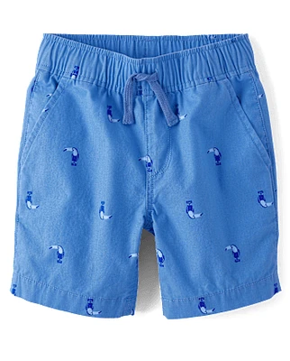 Boys Print Pull On Jogger Shorts