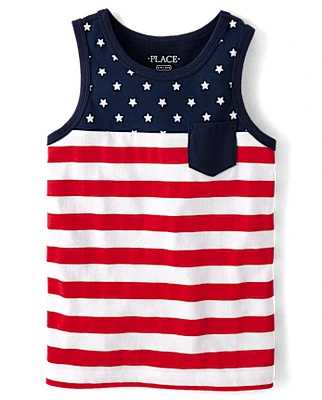 Boys American Flag Tank Top