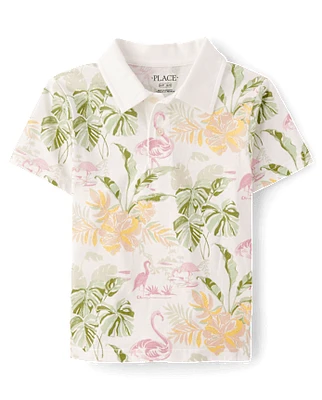 Boys Matching Family Tropical Polo