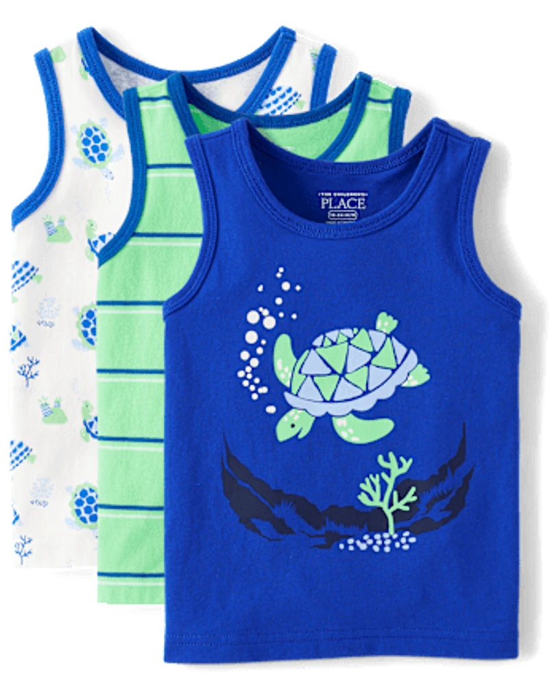 Baby And Toddler Boys Print Tank Top 3-Pack