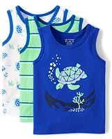 Baby And Toddler Boys Print Tank Top 3-Pack